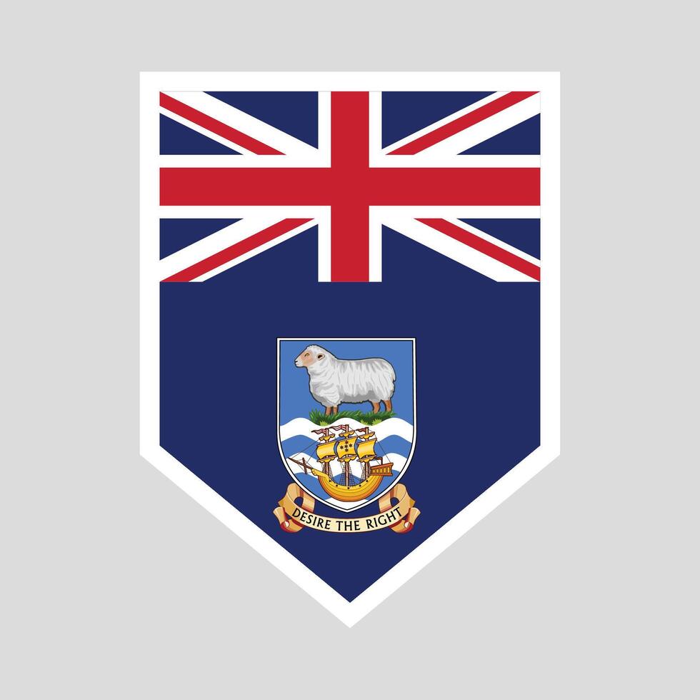 Falkland Islands Flag in Shield Shape vector