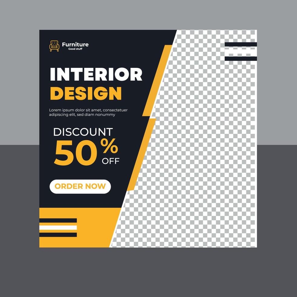 Social media post template for Furniture Sale vector