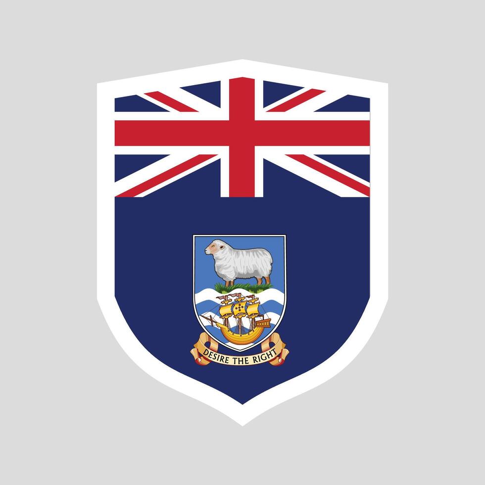 Falkland Islands Flag in Shield Shape vector