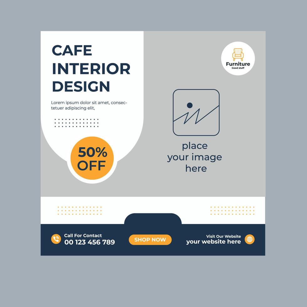 Modern furniture or social media template vector