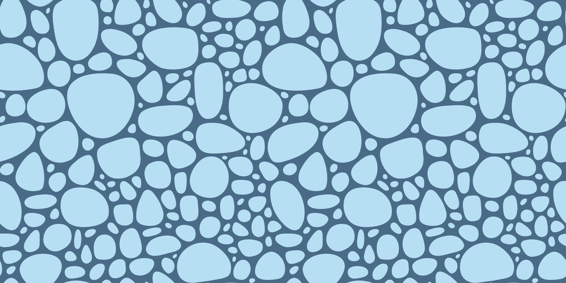 Cells seamless pattern. Hand drawn pattern. Blue and white abstract stones background. Repeating stone texture. Elegant ornament. Modern design textile, paper, vector