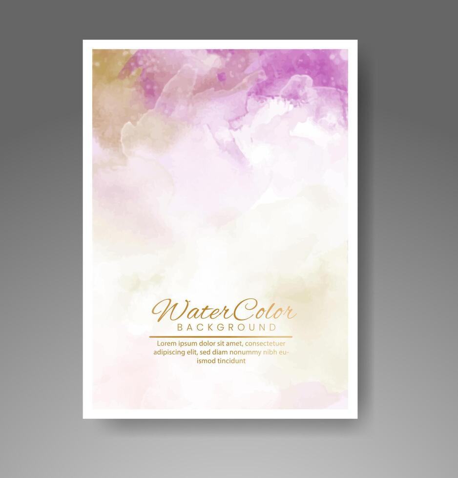 Cards with watercolor background. Design for your cover, date, postcard, banner, logo. vector