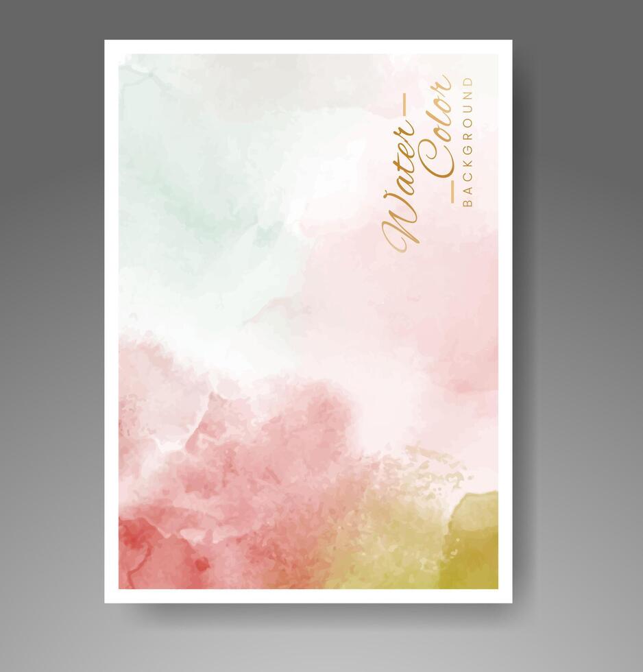 Cards with watercolor background. Design for your cover, date, postcard, banner, logo. vector
