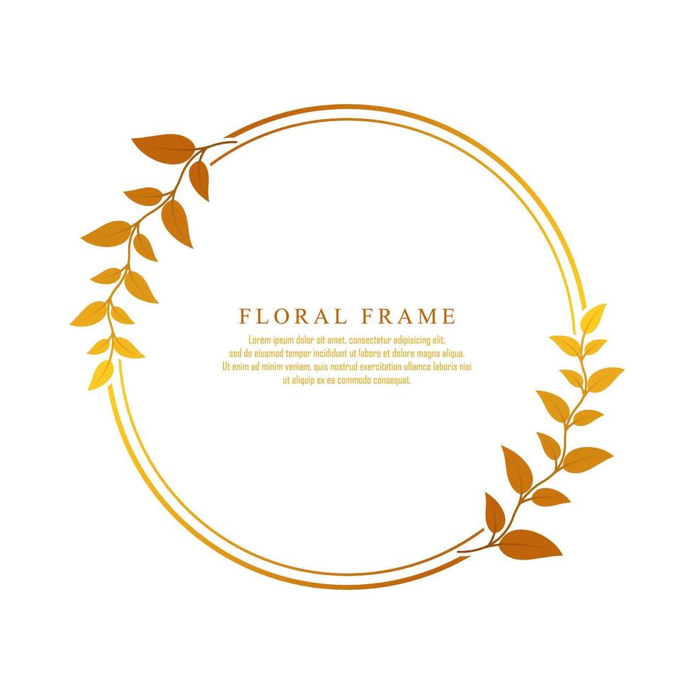 Leaf circle frame border design vector