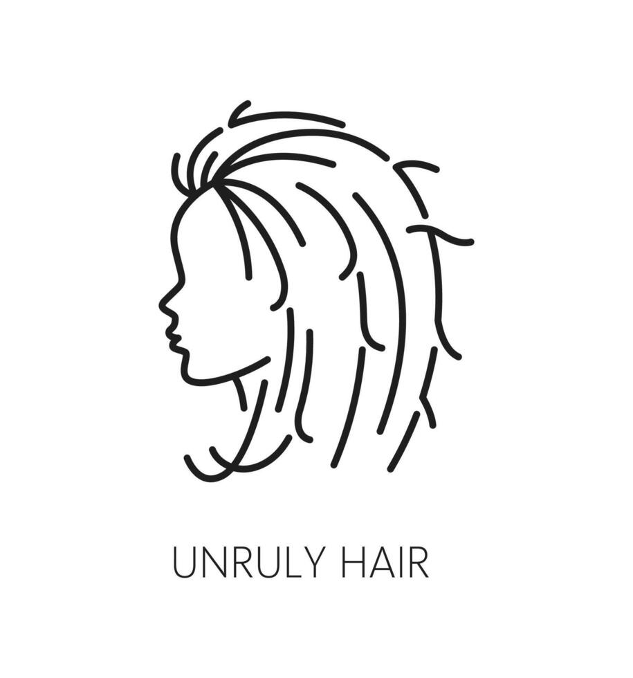 Unruly hair care and treatment thin line icon vector