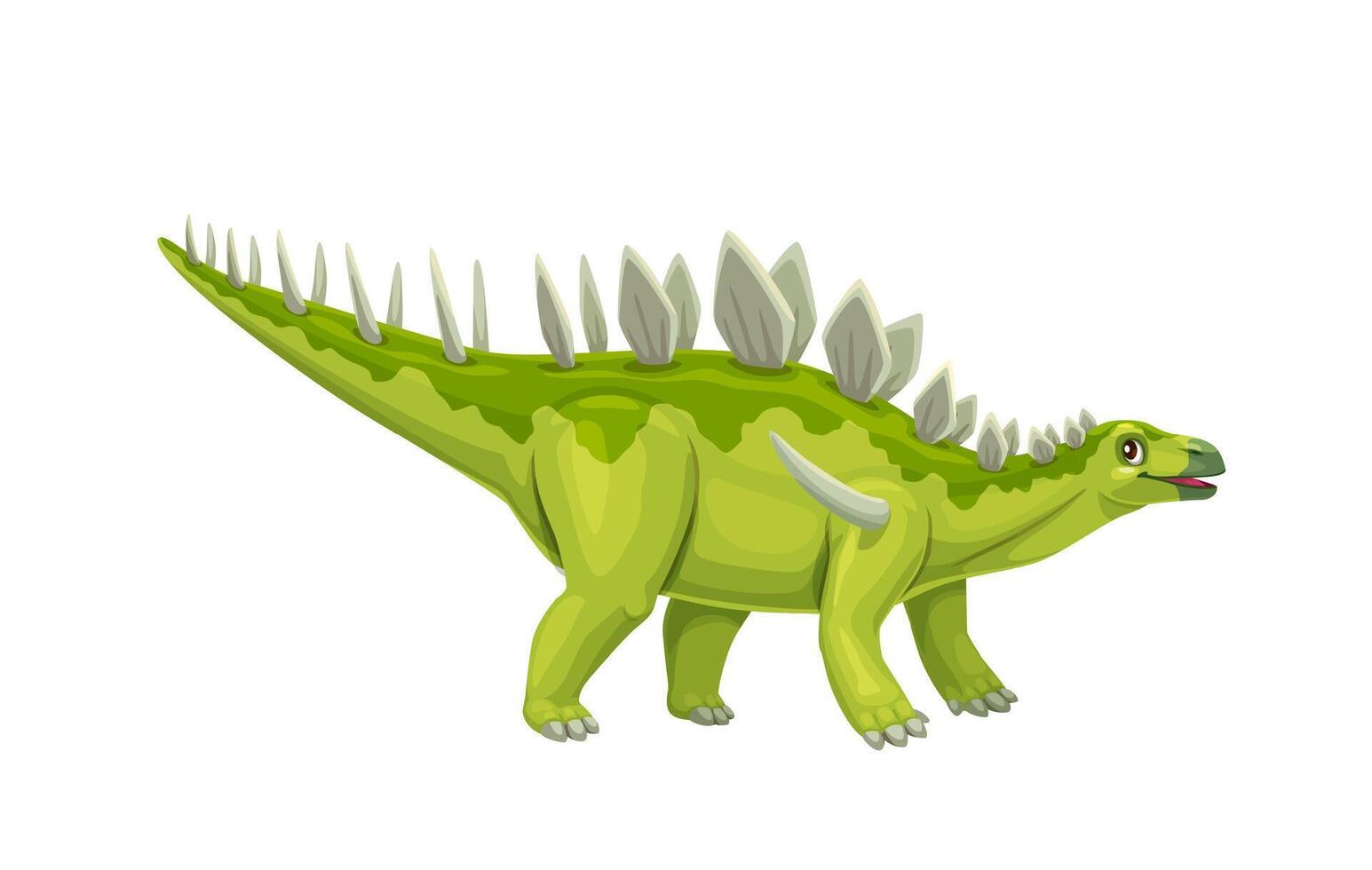 dibujos animados kentrosaurio dinosaurio personaje, niños dino vector