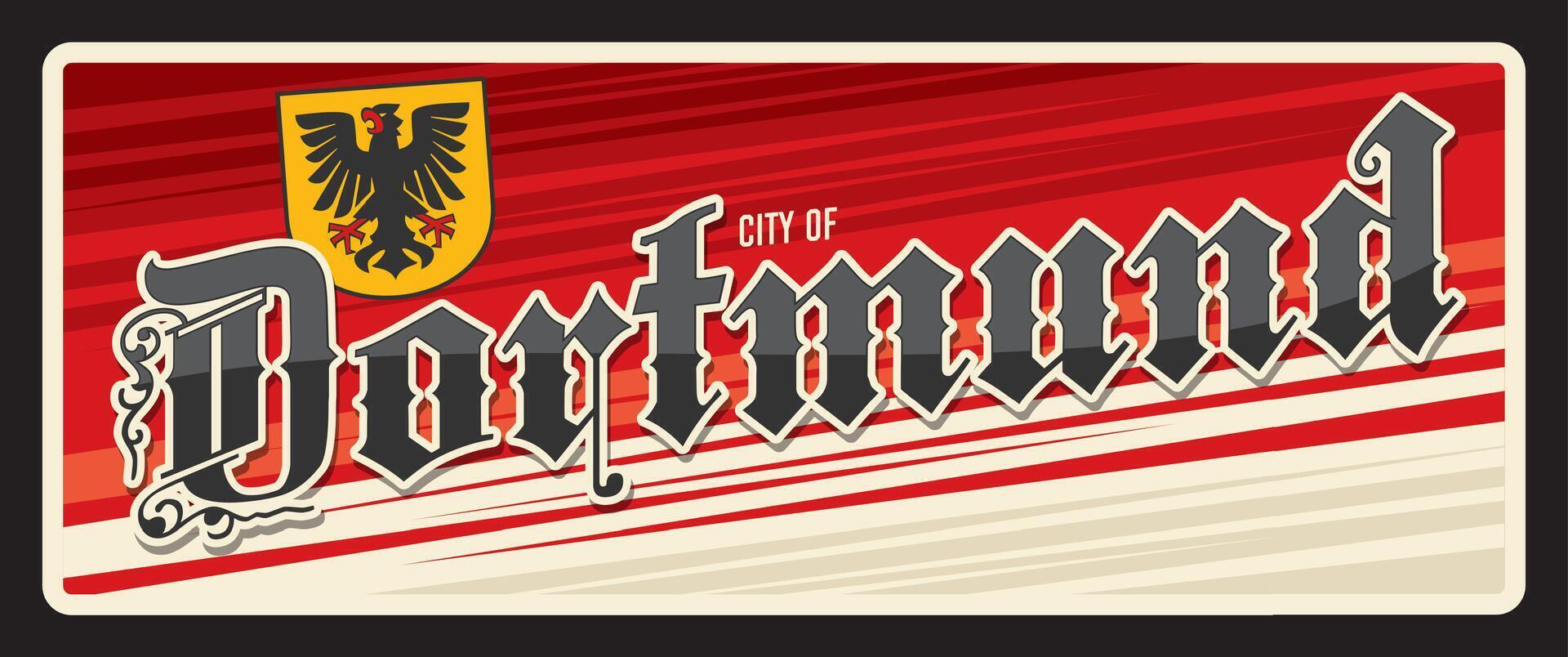 City of Dortmund German town travel plate vector