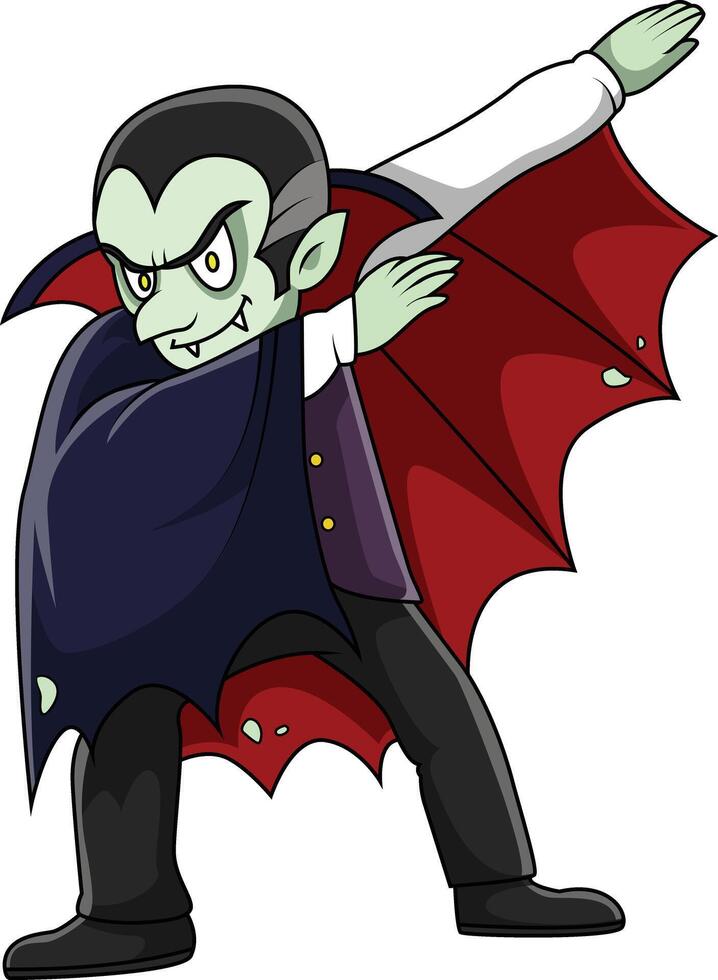 Dabbing vampire character illustration vector