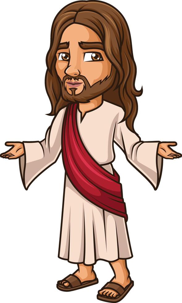 Jesus Christ with arms wide open illustration vector