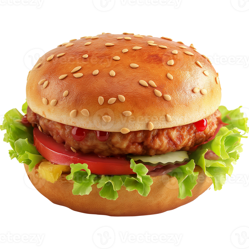 Turkey Burger Recipe Isolated on Transparent Background png