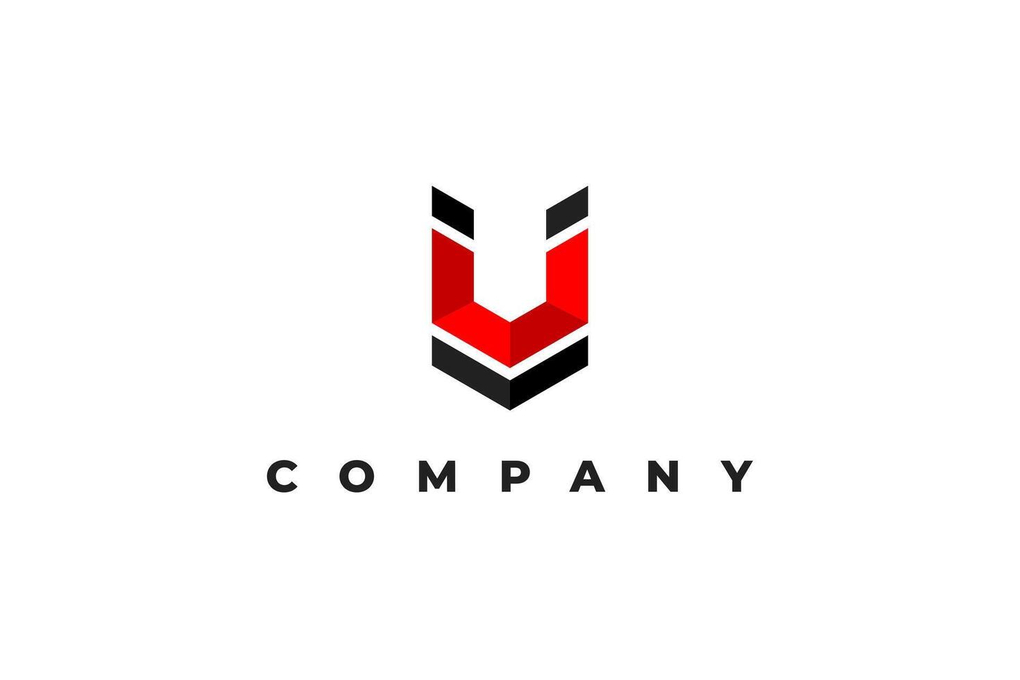 logo letter u geometric modern business vector