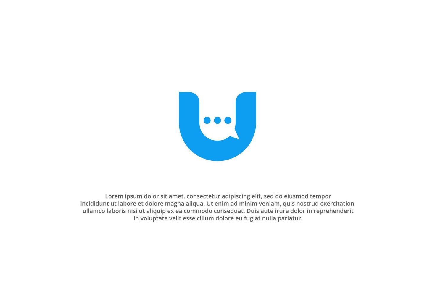 logo letter u chat talk message business vector