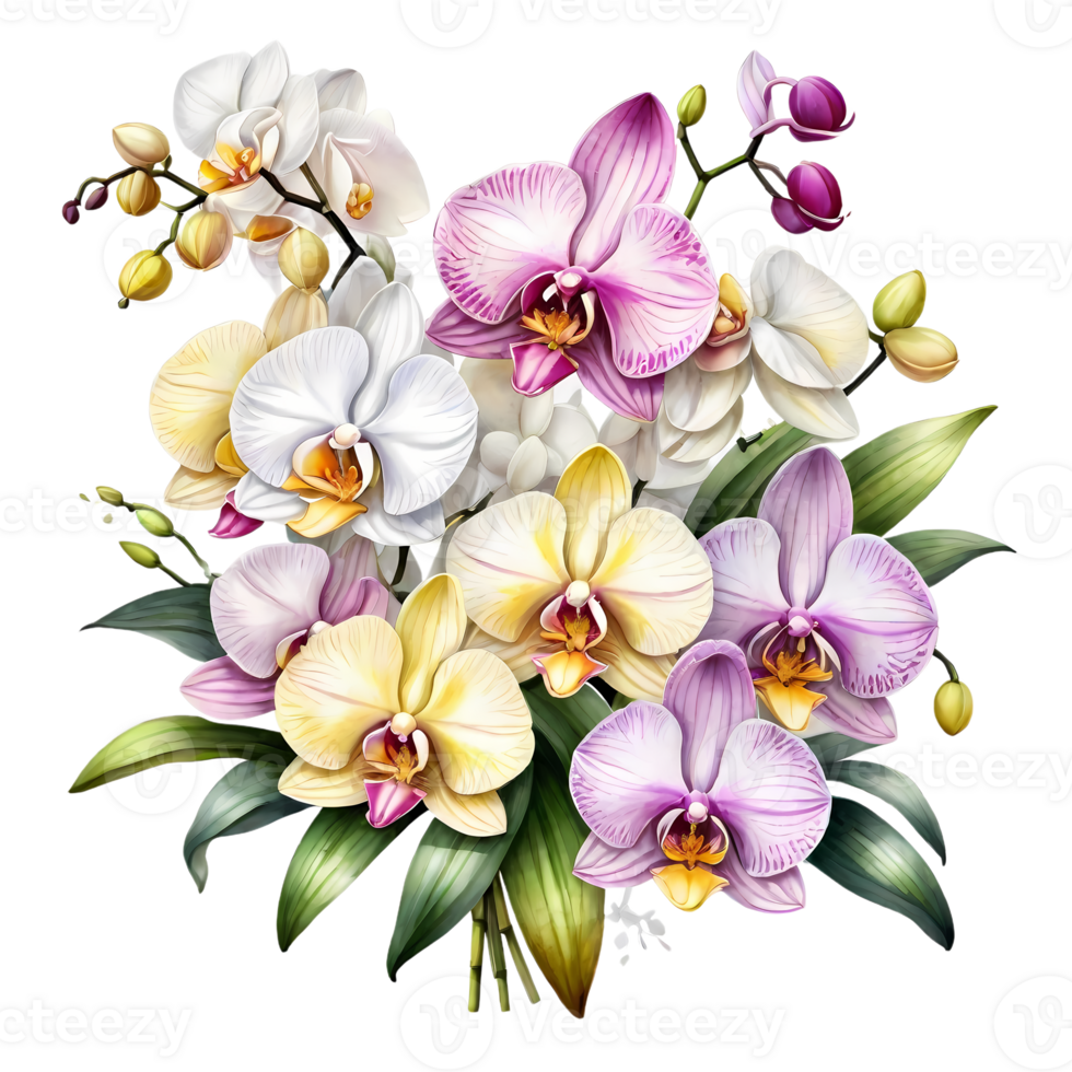 Natural beauty of orchids on transparent background png