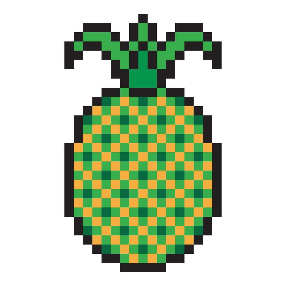 Pineapple in pixel art style vector