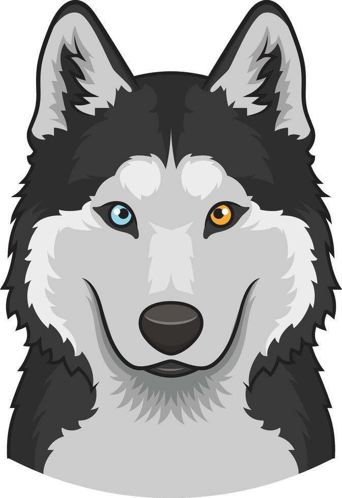 Siberian husky face illustration vector