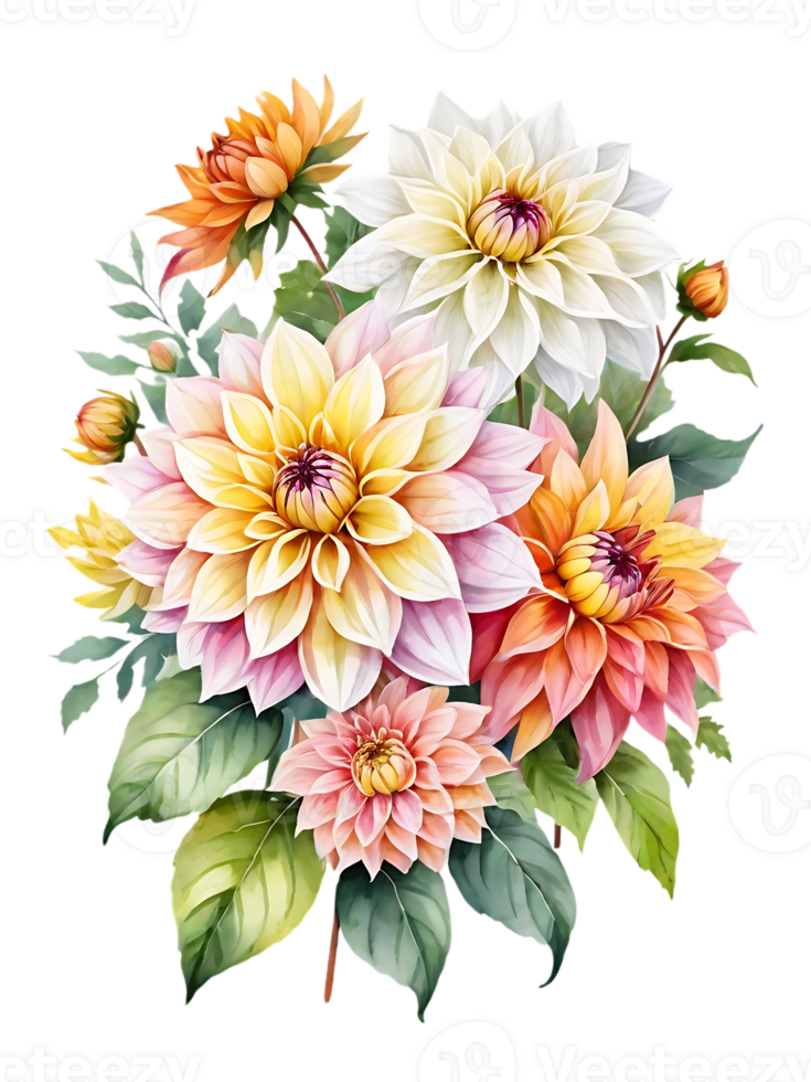 Natural beauty of dahlia flower on transparent background png