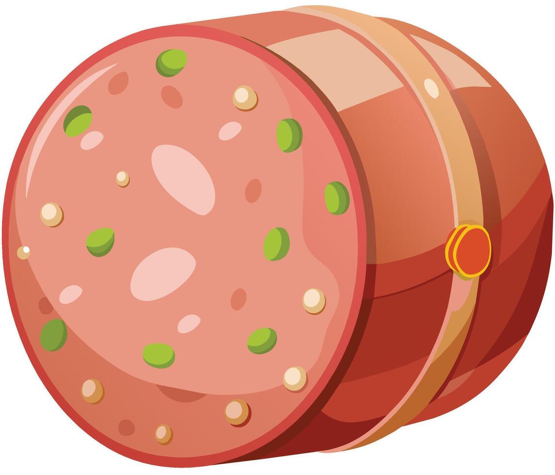 Bagged mortadella with pistachios- vector