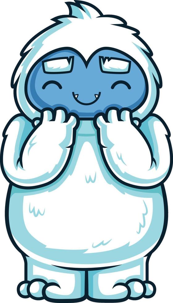 Excited yeti monster illustration vector