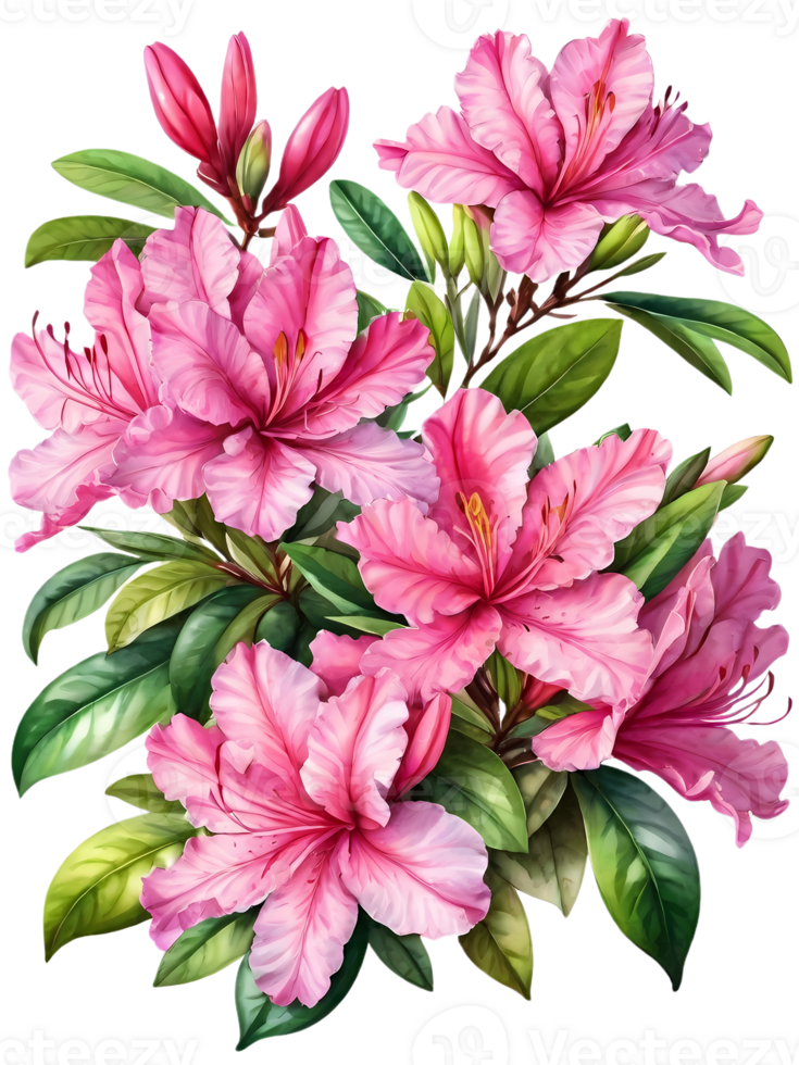 The natural beauty of azalea flowers on a transparent background png