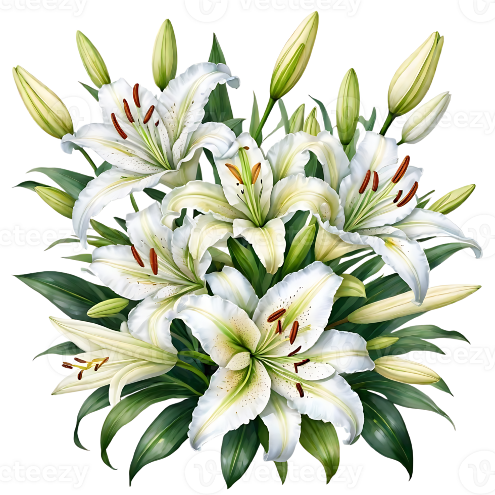 le Naturel beauté de fleurs de lys sur une transparent Contexte png