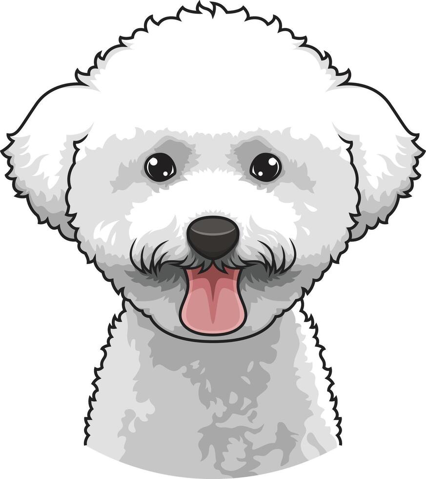 Bichon frise face illustration vector