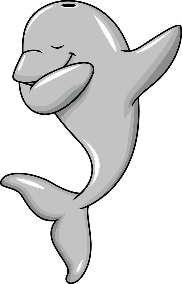 Dabbing dolphin character illustration vector