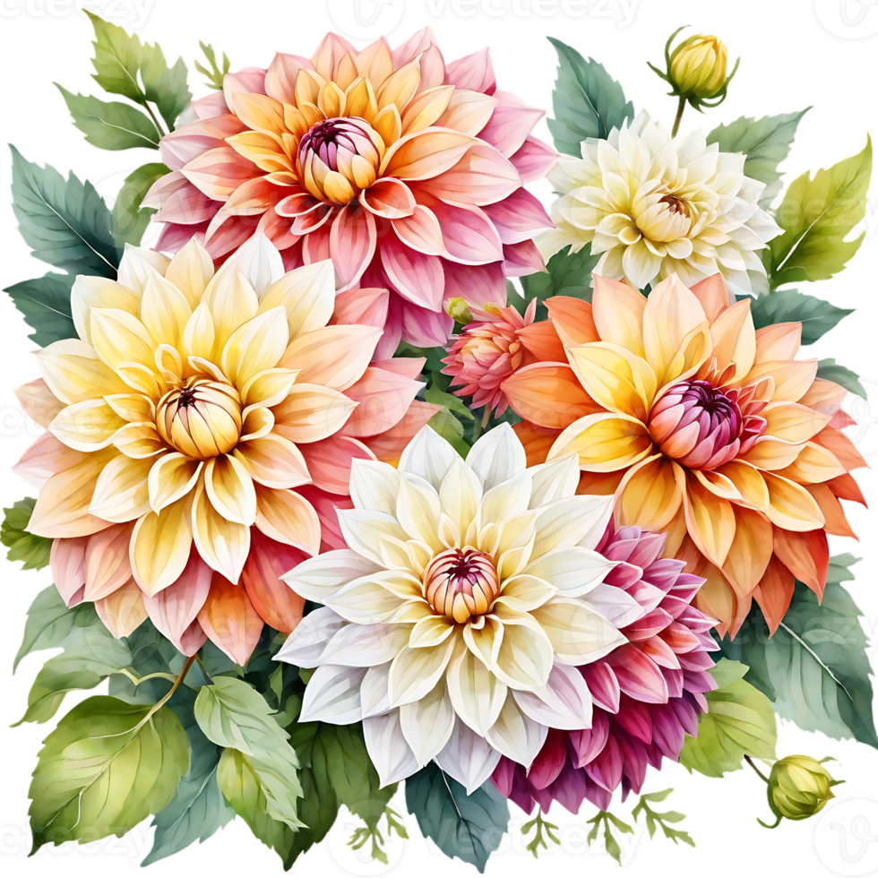 Naturel beauté de dahlia fleur sur transparent Contexte png