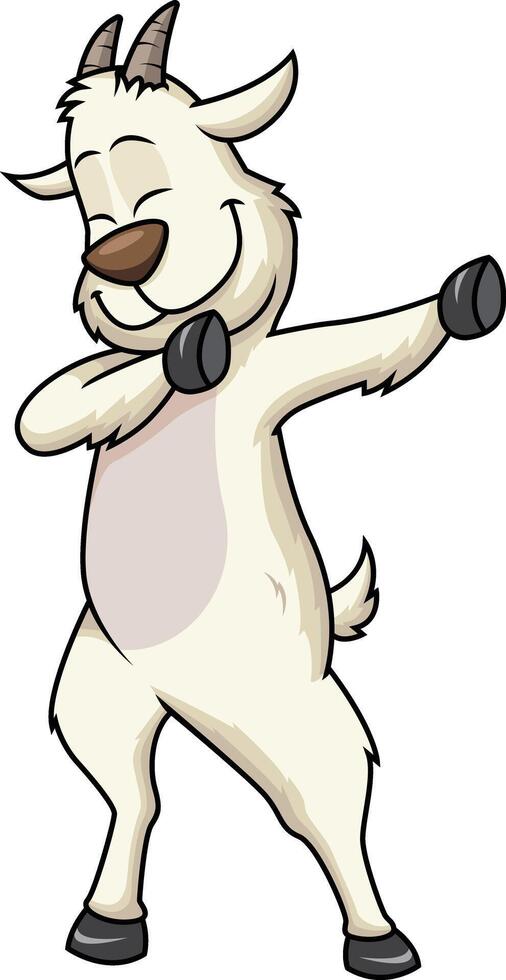 Dabbing goat character illustration vector