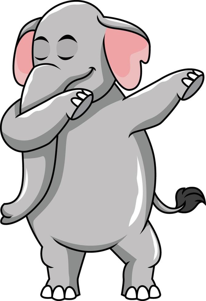 Dabbing elephant character illustration vector