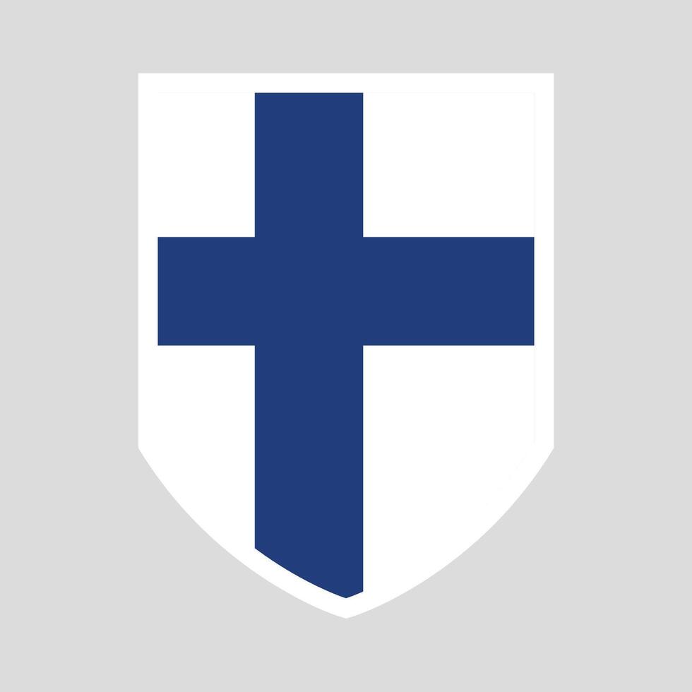 Finland Flag in Shield Shape Frame vector