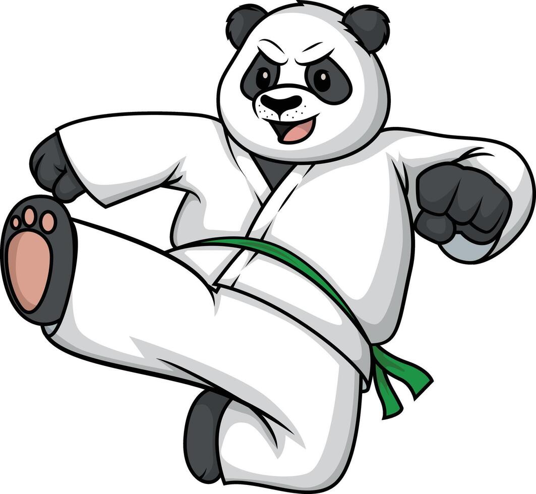 Bear doing karate illustration vector