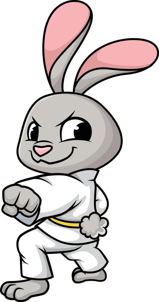 Bunny doing karate illustration vector
