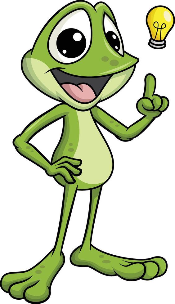 Frog mascot having an idea illustration vector