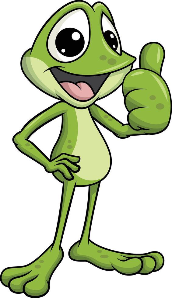 Frog mascot thumbs up illustration vector