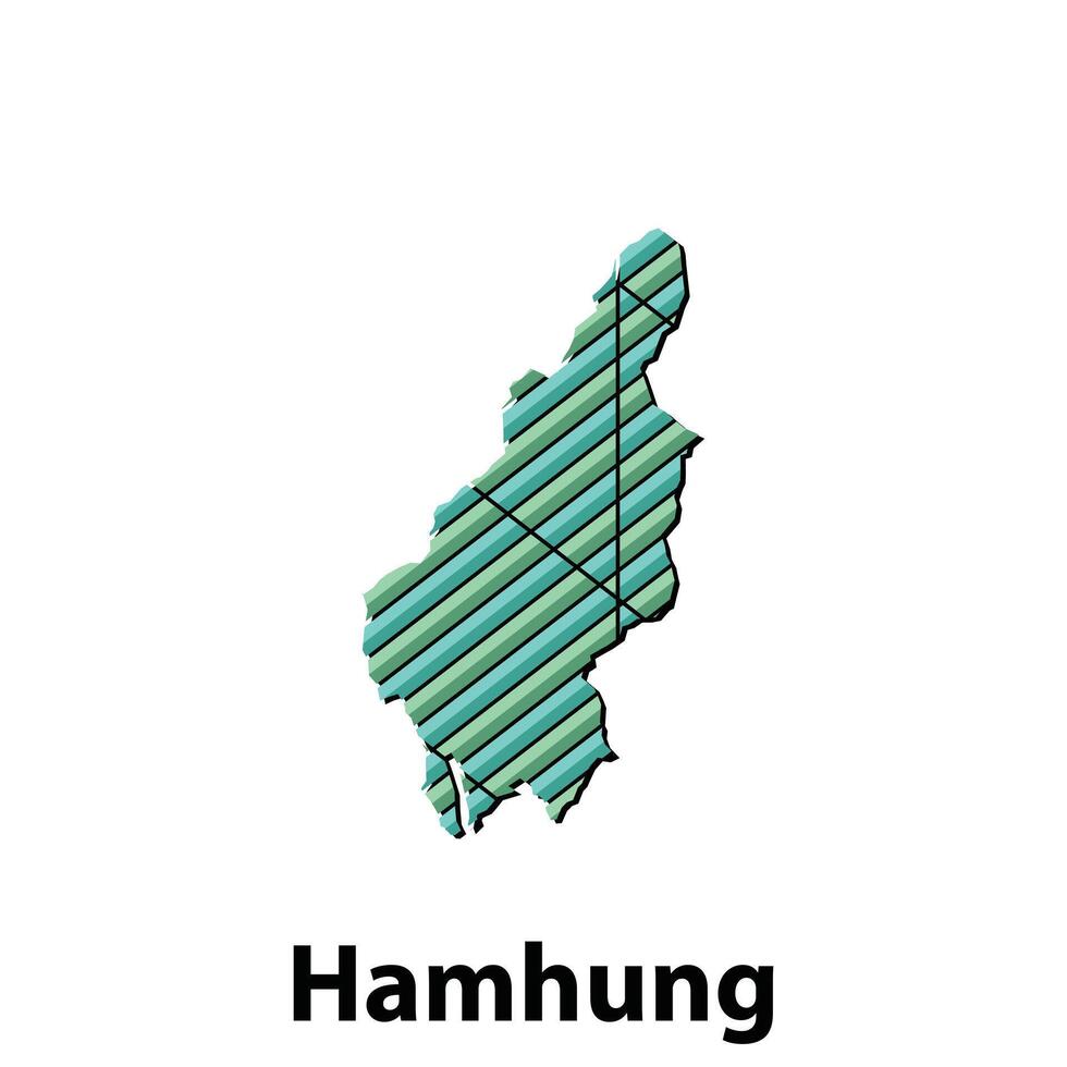 Map City of Hamhung colorful geometric modern outline, High detailed illustration Design Template, suitable for your company vector