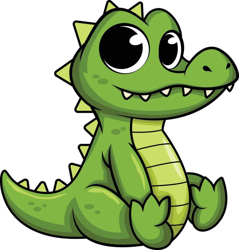 Cute baby alligator illustration vector