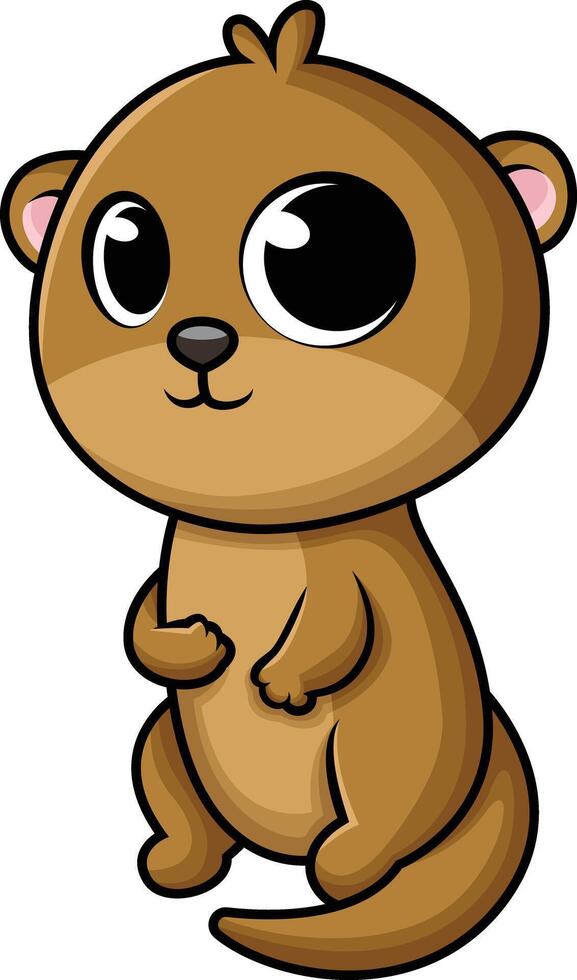 Cute baby otter illustration vector