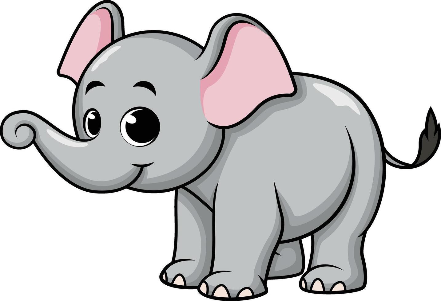 Adorable baby elephant illustration vector