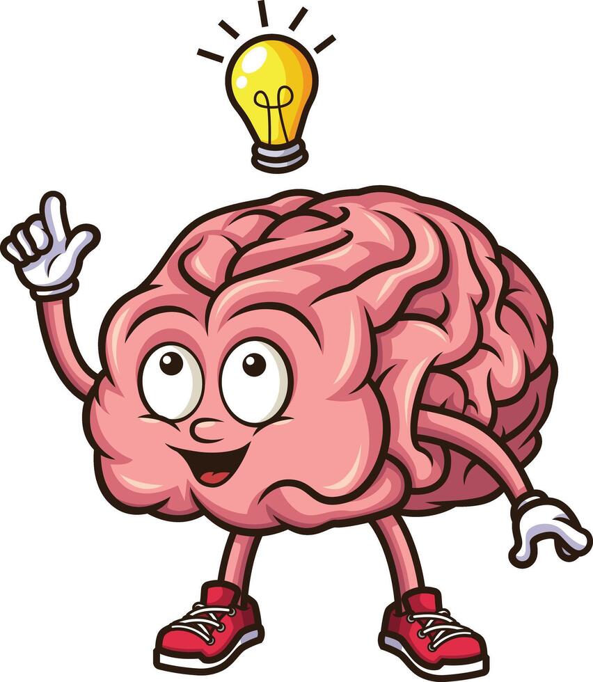 Brain having a good idea illustration vector