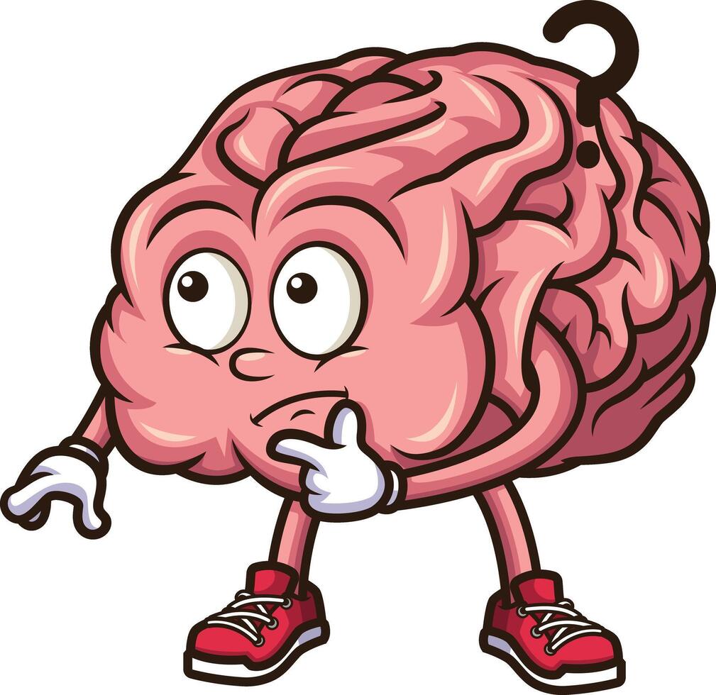Thinking human brain character illustration vector