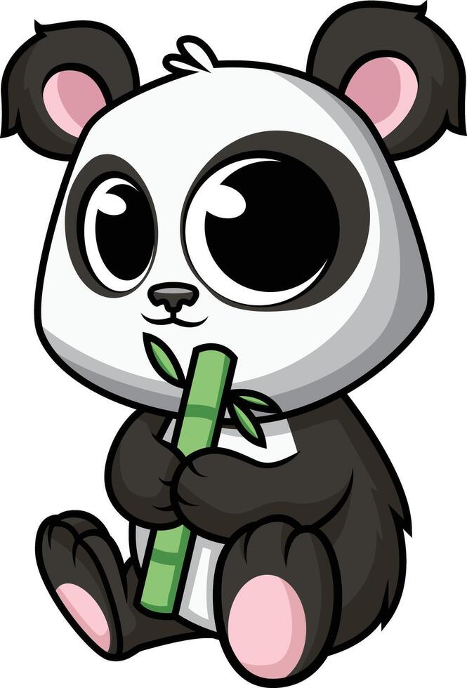 Cute baby panda illustration vector