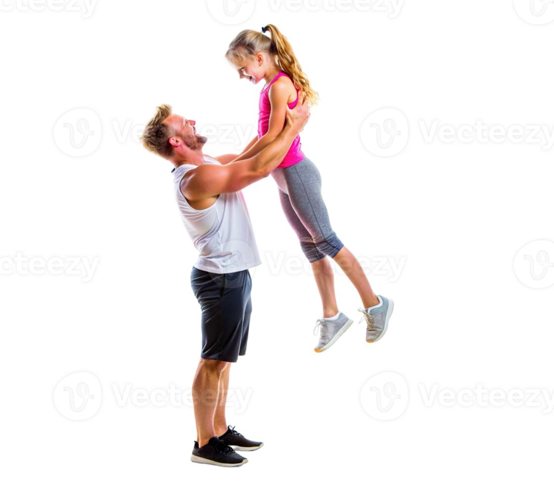 Male Person Lifts Little Girl- png