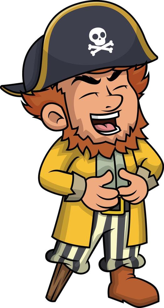 Happy pirate laughing hard illustration vector