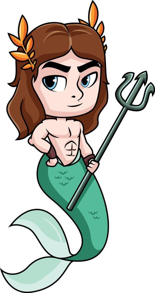 Poseidon god of the sea illustration vector