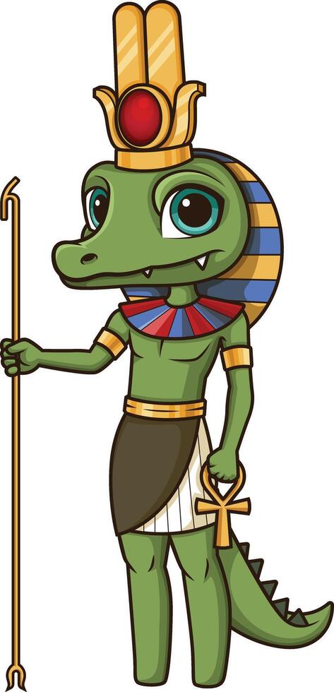 Ancient egyptian god sobek illustration vector