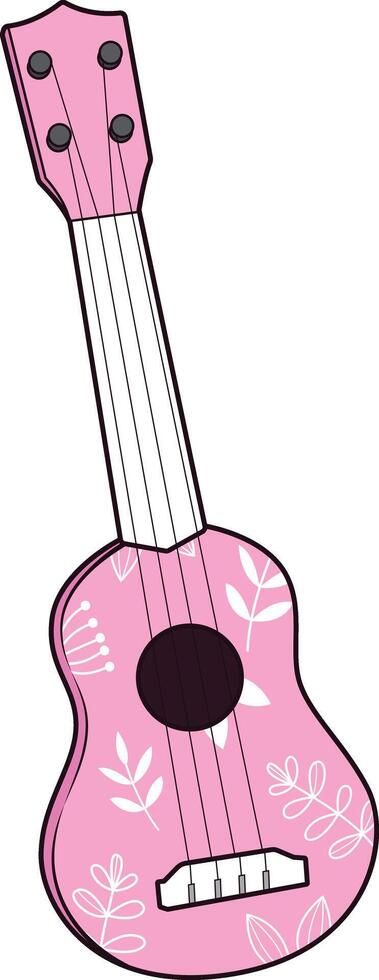 hawaiano rosado ukelele ilustración vector