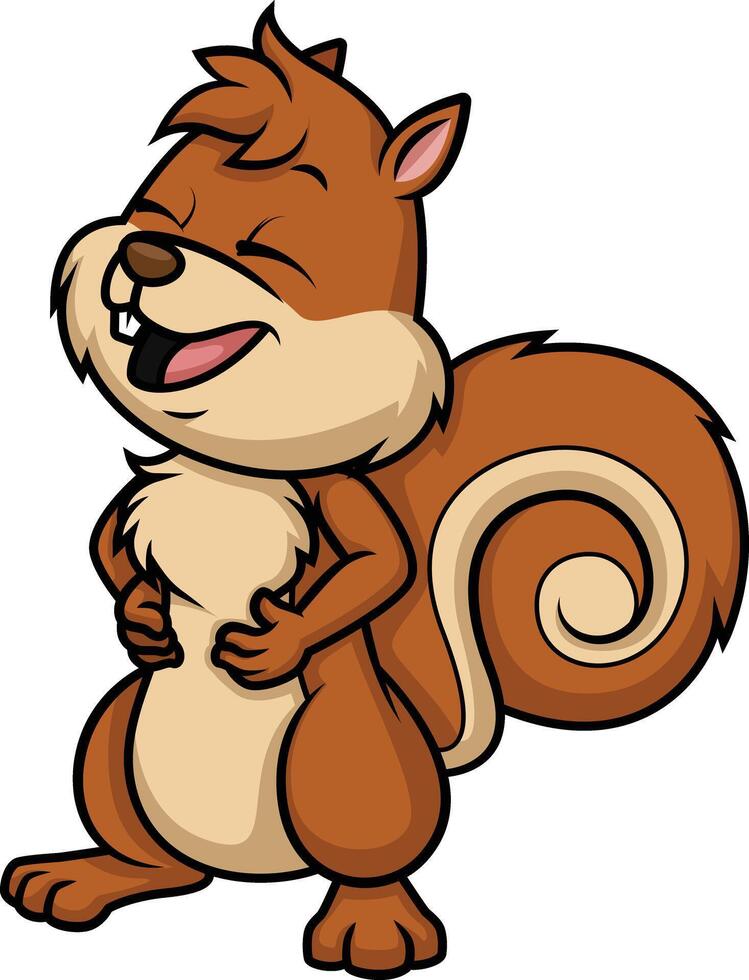 Squirrel character laughing illustration vector