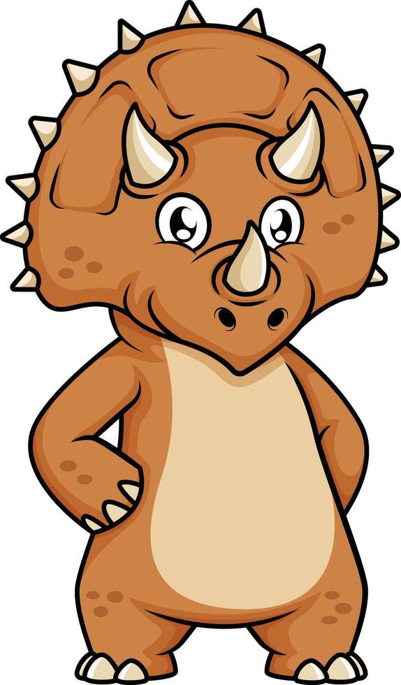 Cute triceratops dinosaur illustration vector