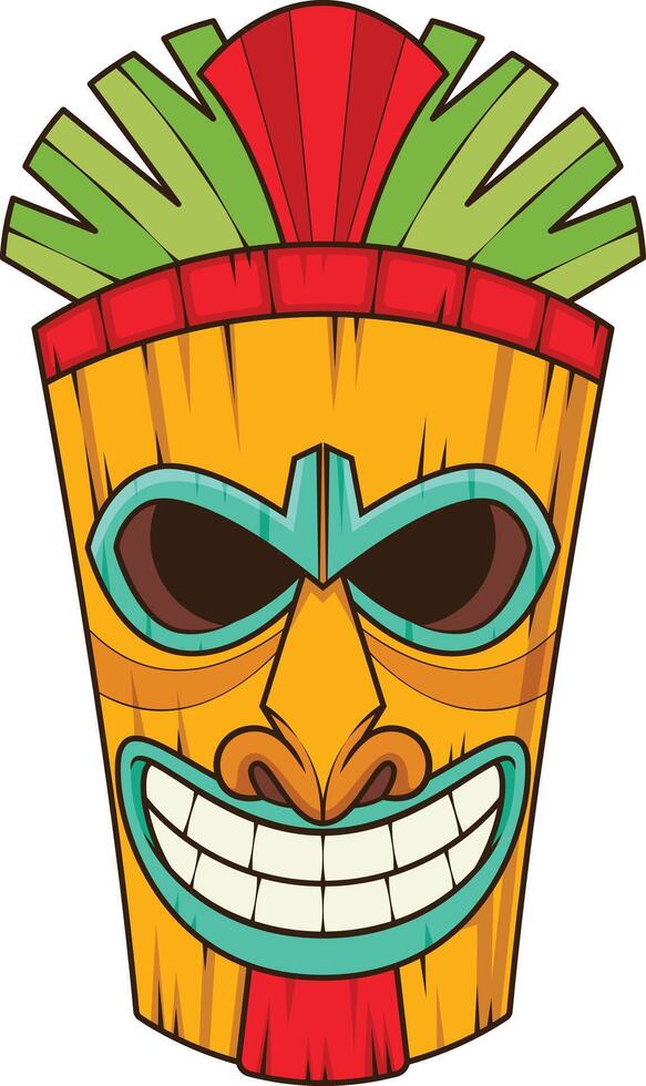 Simple tiki mask illustration vector