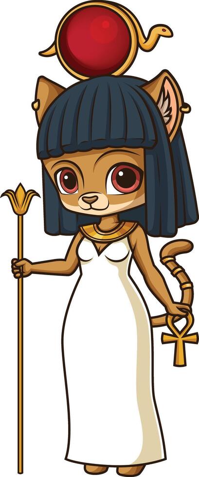 antiguo egipcio Dios tefnut ilustración vector